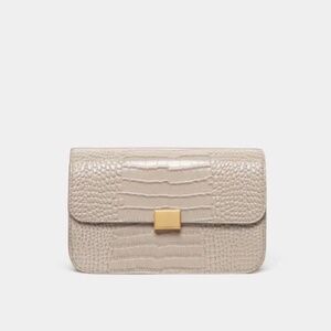 Curated Classic Shoulder Bag in Croc Taupe